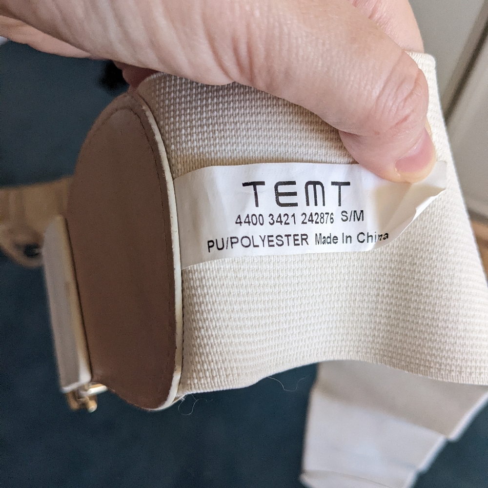 Temt White Waist Buckle Belt Sz S/M - Picture 5 of 5